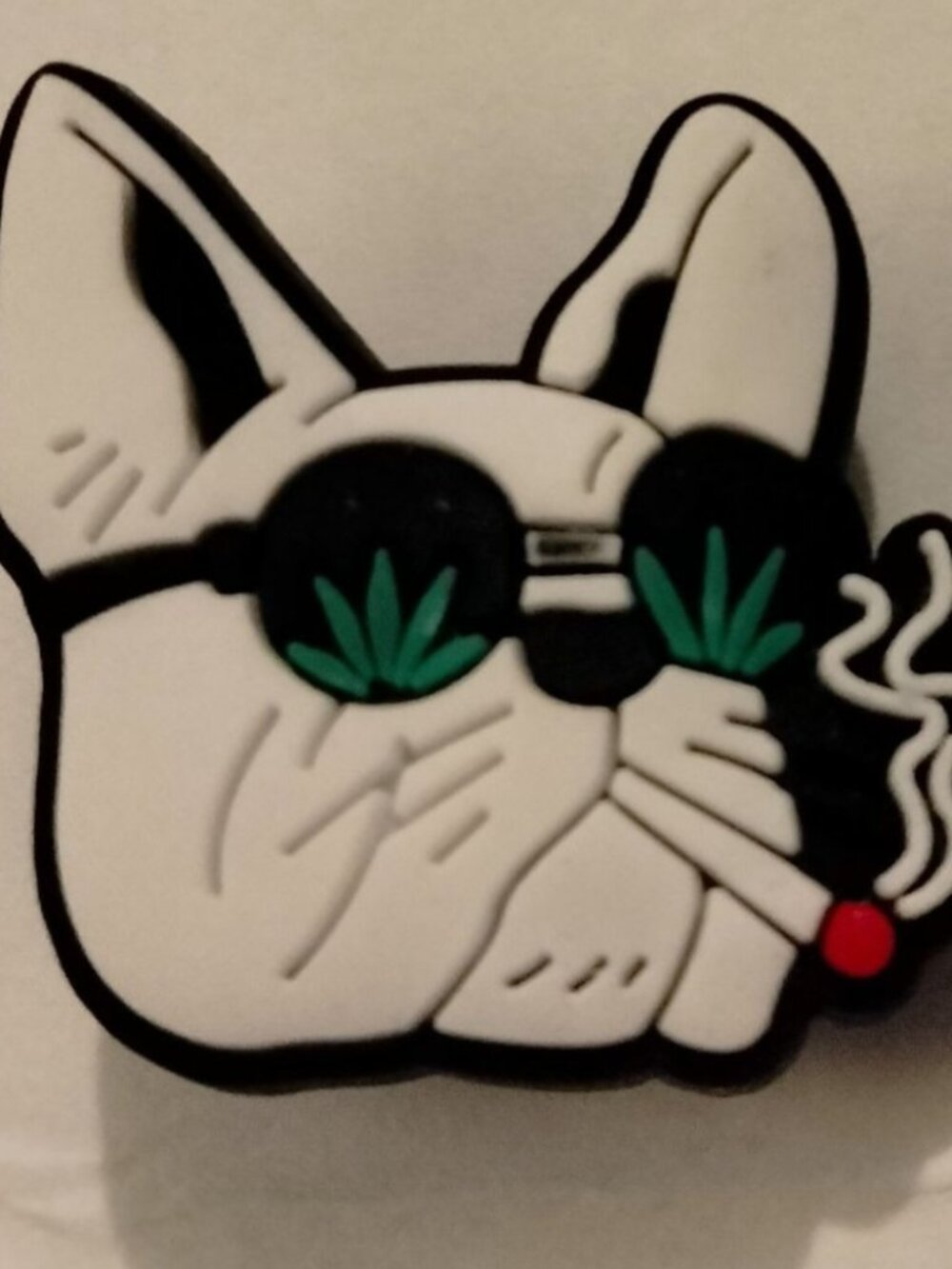 Bulldog Smoking Weed Shoe Charm Leaf Glasses Cute Cartoon Dog